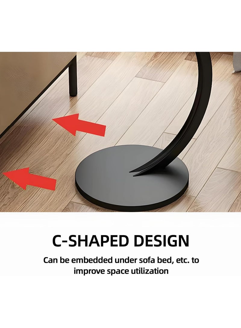 Decorhills Light Brown C-Shaped End Table for Sofa & Bed, Compact Coffee Table with Waterproof & Rustproof Surface, Space-Saving Design, Manual Assembling Required, Modern Side Table for Living Room - Image 4