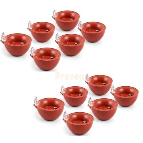 Present Mart Water Sensor Electric LED Diyas Plastic Flameless & Smokeless LED Diwali Light Diya Warm Tea Ligth Candles for All Festivals,Christmas,Home Decorators|Led Diwali Diya (12) - Image 4