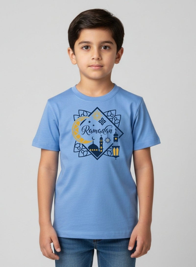 babyqlo Boys Ramadan Moon Lantern Cotton Festival T-Shirt - Image 1