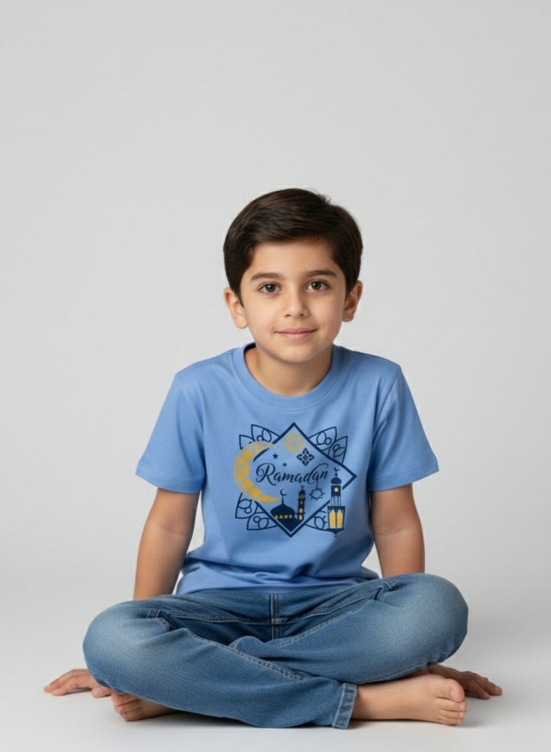 babyqlo Boys Ramadan Moon Lantern Cotton Festival T-Shirt - Image 3