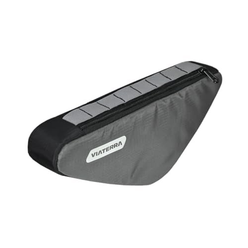ViaTerra Cycling Frame Bag | Convenient Access to Essentials | NO Interference with Pedaling or handling | Quick Installation (Grey) - Image 1