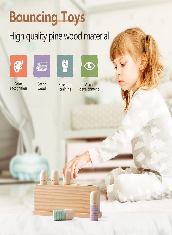 Etucdose Pop Up Toy Multicolor Puppets | Wooden Color Sorting Toys | STEM Montessori Color Matching Toys | Preschool Learning Educational Toys Gifts for Kids Boys Girls Ages for 1 2 3 Years (Neutral Colours) - Image 4