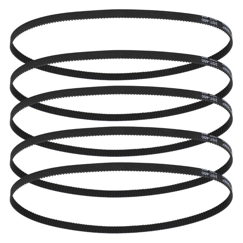 Durable Black Rubber Synchronous Drive Belt GT2 6mm 400mm for 3D Printer Linear Drive 5 Pack - Image 2