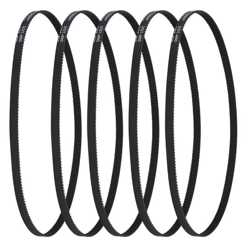 Durable Black Rubber Synchronous Drive Belt GT2 6mm 400mm for 3D Printer Linear Drive 5 Pack - Image 4