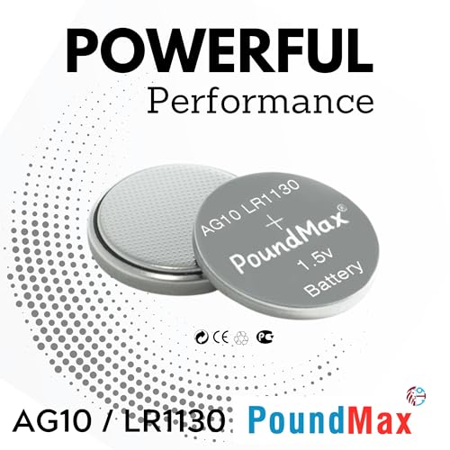 PoundMax AG10 LR1130 Batteries 1.5 Alkaline Button Battery Combo Pack - 10 Count - Image 5