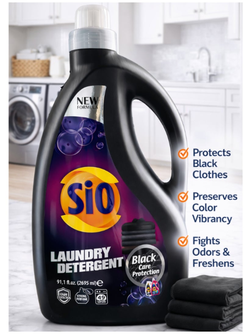 SIO Liquid Laundry Detergent – Black 2695 ml × 6 | Deep Cleaning & Dark Color Protection - Image 2