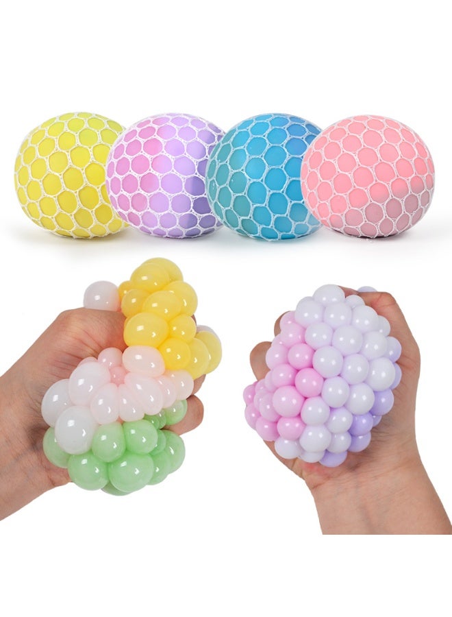 Color-Changing Grape Squeeze Ball – Durable Stress Relief Toy with Soft Mesh Design, Ideal for Sensory Play, Anxiety Relief, and Interactive Fun for Kids, Adults, and Pets - Image 1