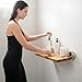 Bootuu 20 Inchs Teak Folding Shower Seat Wall Mounted Folding Shower Seat with 400 Lb Weight Capacity Metal Brushed Cover - Image 4