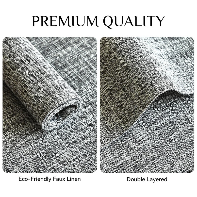 Softalker Faux Linen Placemats Set of 6-12 x 18 Inch  Heat Resistant Double Layered Durable Burlap Farmhouse Place Mats  Non-Slip Washable Rustic Table Mats for Dining  Kitchen  Party(Ash Grey - Image 3