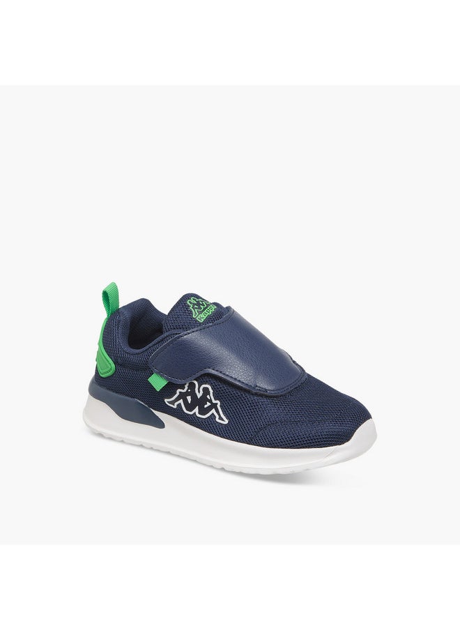 Kappa Boys' Logo Detail Sports Shoes with Hook and Loop Closure  - Image 2