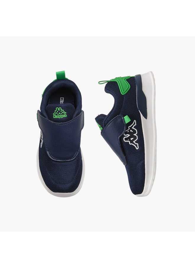 Kappa Boys' Logo Detail Sports Shoes with Hook and Loop Closure  - Image 1