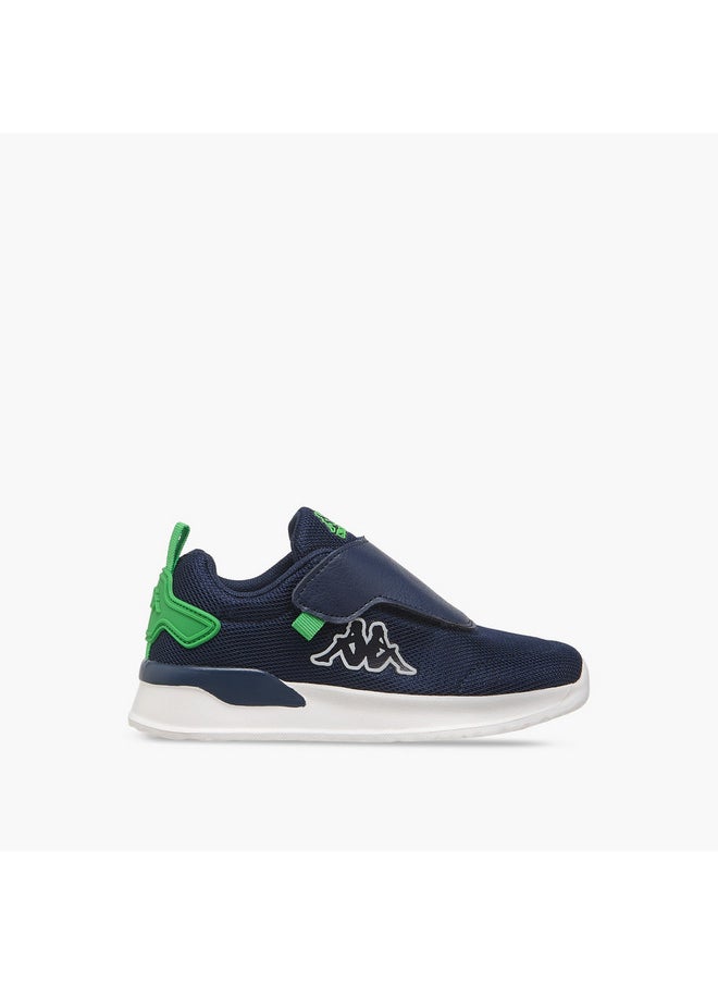 Kappa Boys' Logo Detail Sports Shoes with Hook and Loop Closure  - Image 3