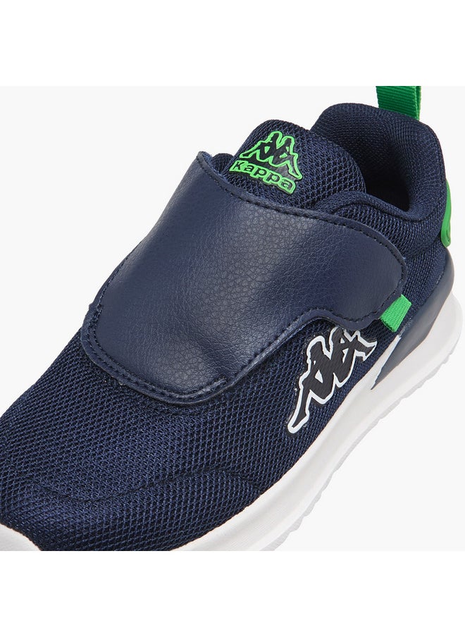 Kappa Boys' Logo Detail Sports Shoes with Hook and Loop Closure  - Image 4