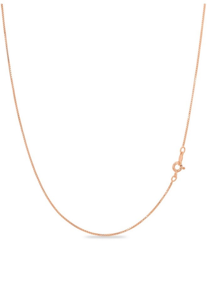 Kezef - Rose Gold Plated Silver Box Chain Necklace, 1Mm Thin Solid 925 Rose Gold Necklace For Women And Men, Nickel Free, Hypoallergenic & Anti Tarnish, 20 Inch (Popular Men'S Length) - Image 1