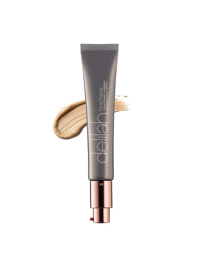 delilah  Future Resist Foundation with SPF 20 - Pebble - Lightweight - Long-Wear - Anti-Aging - Flawless Coverage Liquid Makeup Foundation with Antioxidant Vitamin E  - Cruelty free - 1.28 Oz - Image 1