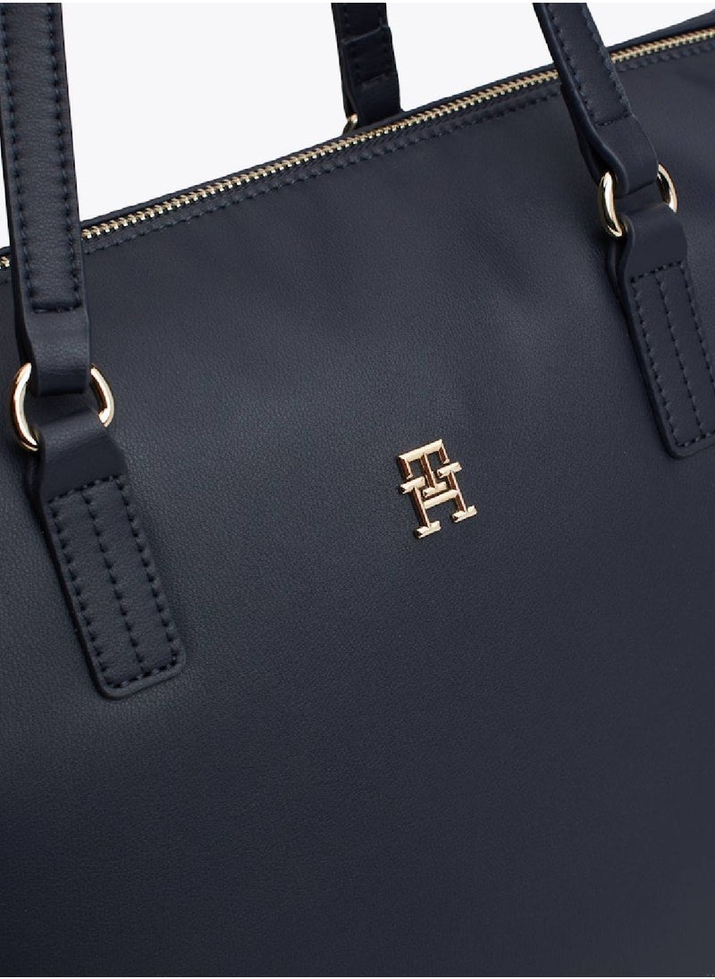 TOMMY HILFIGER - Women's Th Monogram Tote Bag - Polyester Blend, Blue - Image 1