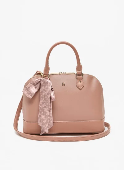 Flora Bella By Shoexpress Women Solid Bowler Bag with Detachable Strap and Zip Closure