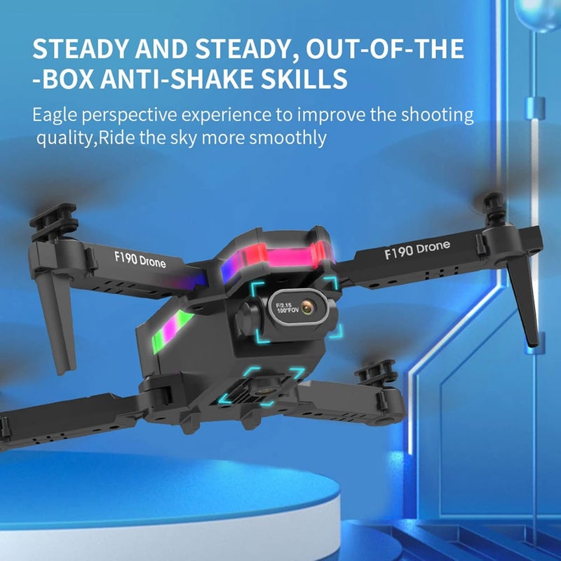woobles Foldable FPV Drone for Adults Beginners, Dual 4K HD Camera Outdoor RC Quadcopter with Two Battery, One Key Take Off/Land, Altitude Hold, Headless Mode, 360° Flip, Gifts for Boys Girls - Image 5