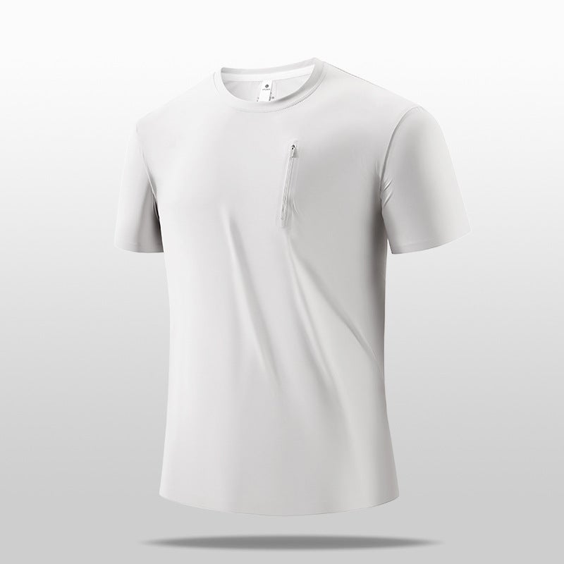 Shujia Dijia Bird Leisure Sports Ice Silk Short-Sleeved Traceless Pocket Breathable Crewneck T-Shirt Short-Sleeved Shirt - Image 5