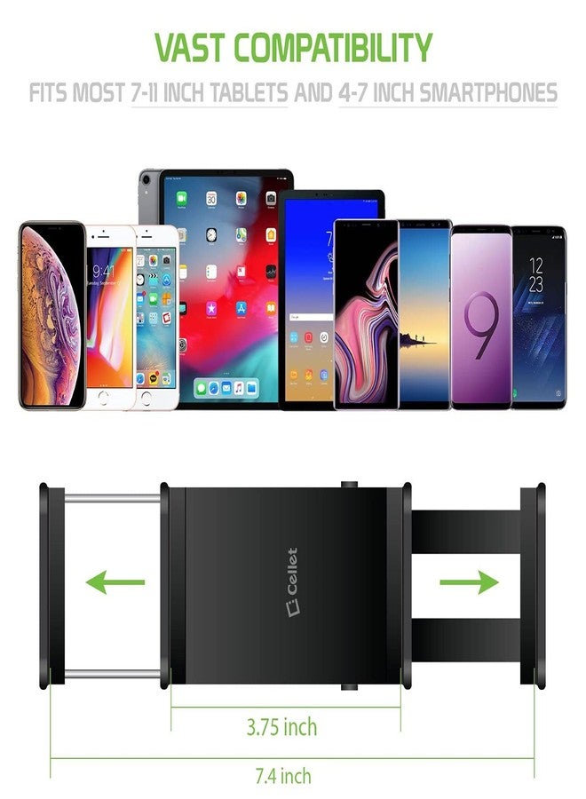 cellet حامل كوب ثقيل من سيلت لجهاز التابلت والسمارتفون - دوران 360°، قاعدة قابلة للتوسيع، حامل سيارة متوافق مع آيفون وآيباد برو وآيباد إير وآيباد ميني وسامسونج تاب وجوجل بيكسل بوك ونينتندو سويتش - Image 3