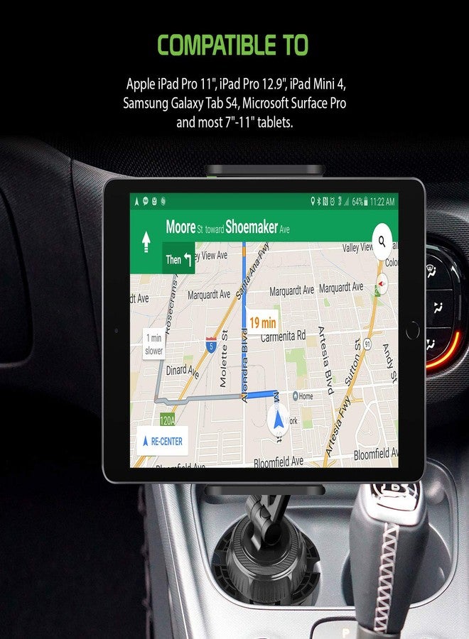 cellet حامل كوب ثقيل من سيلت لجهاز التابلت والسمارتفون - دوران 360°، قاعدة قابلة للتوسيع، حامل سيارة متوافق مع آيفون وآيباد برو وآيباد إير وآيباد ميني وسامسونج تاب وجوجل بيكسل بوك ونينتندو سويتش - Image 5