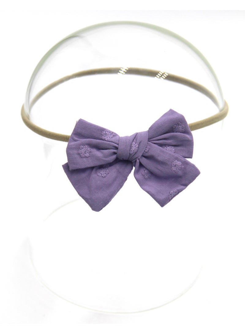 دىدانيالا مجموعة مشابك شعر فيونكة بشريط مع ربطة شعر للأطفال والفتيات - بنفسجي - Image 4