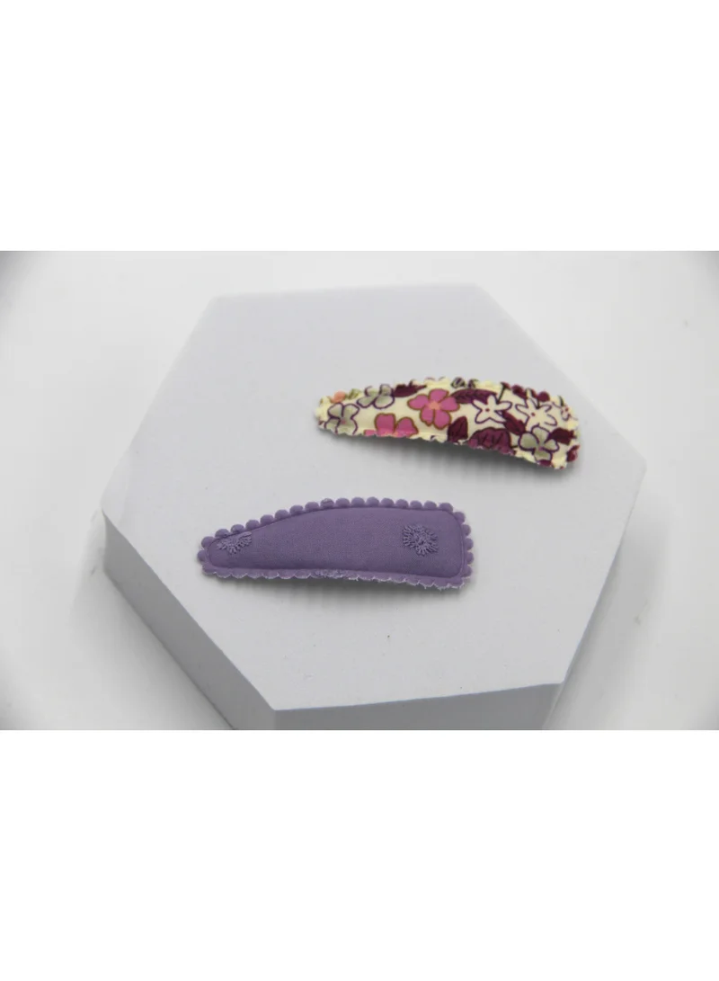 D'Daniela Aira Ribbon Bow Clip Set with Ponytail For Babies and Girls - Purple
