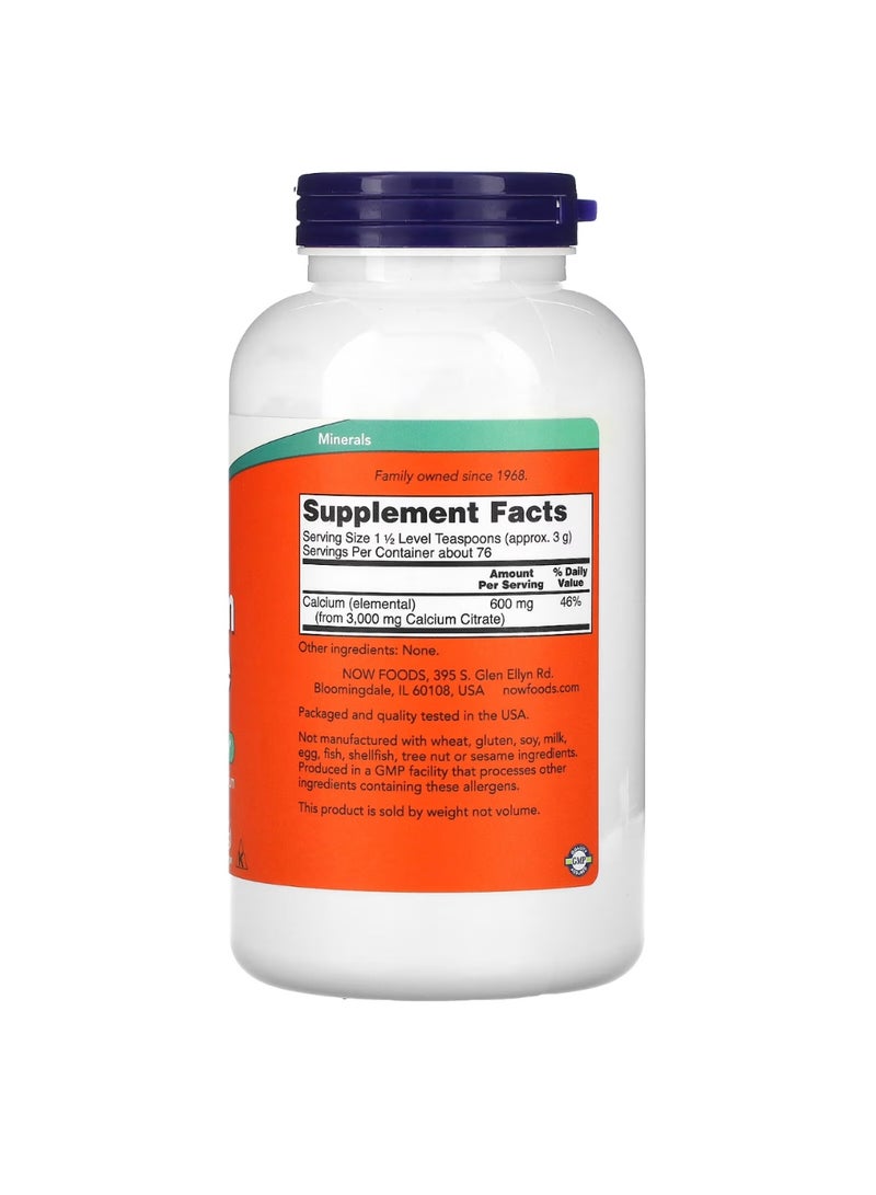 now Calcium Citrate, Pure Powder, 8 oz (227 g) - Image 2