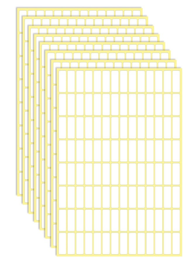 Sliverdew 30 Sheets White Labels Stickers for Writing 10 X 20 mm Small Price Tags Blank Storage Container Stickers for Jars File Folders School Office Kitchen (3360 Labels) - Image 1