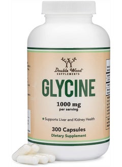 Double Wood Supplements Glycine Supplement - 1,000mg Glycine Powder per Serving (300 Capsules) The Relaxing Amino Acid (Glicina) (Third Party Tested, Gluten Free, Non-GMO) by Double Wood  - Image 1
