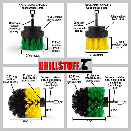 Drillstuff Drill Brush Power Scrubber Attachment for Power Drill - Drill Brush Attachment Grout Cleaner Brush Set - Power Scrubber Drill Brush Kit - Cleaning Drill Brush Set - Drill Scrub Brush for Drill - Image 5