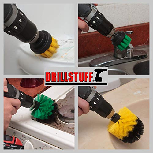 Drillstuff Drill Brush Power Scrubber Attachment for Power Drill - Drill Brush Attachment Grout Cleaner Brush Set - Power Scrubber Drill Brush Kit - Cleaning Drill Brush Set - Drill Scrub Brush for Drill - Image 2