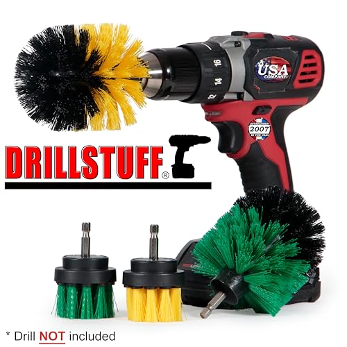 Drillstuff Drill Brush Power Scrubber Attachment for Power Drill - Drill Brush Attachment Grout Cleaner Brush Set - Power Scrubber Drill Brush Kit - Cleaning Drill Brush Set - Drill Scrub Brush for Drill - Image 4
