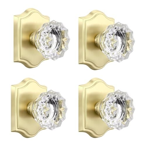 Leydebong 4 Pack Gold SingleSided Door Handle PushPull NonLocking Heavy Duty Zinc Alloy Easy Install Elegant Design for Cabinets Closets Interior Doors - Image 1