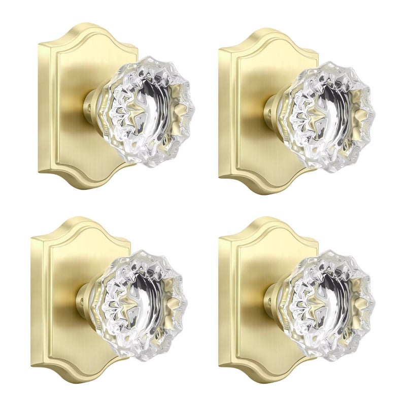 Leydebong 4 Pack Gold SingleSided Door Handle PushPull NonLocking Heavy Duty Zinc Alloy Easy Install Elegant Design for Cabinets Closets Interior Doors - Image 2