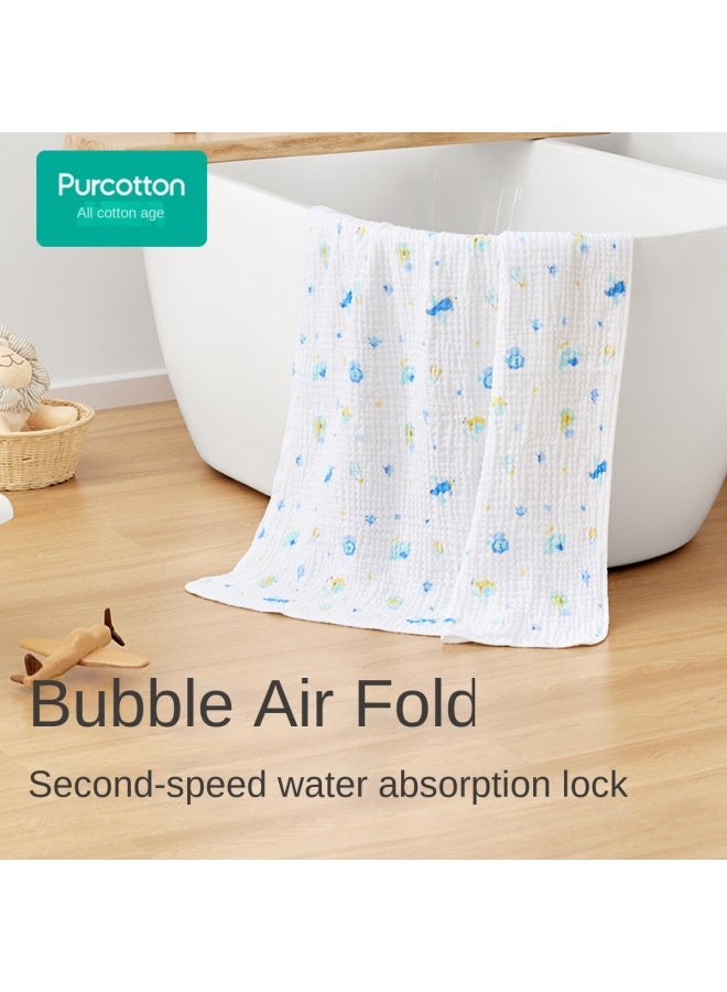 القطن الخالص 【قطن متميز ناعم ومطاطي】منشفة استحمام من الشاش القطني النقي 6 طبقات للرضع والأطفال الصغار، منشفة استحمام كبيرة الحجم لحديثي الولادة - Image 5