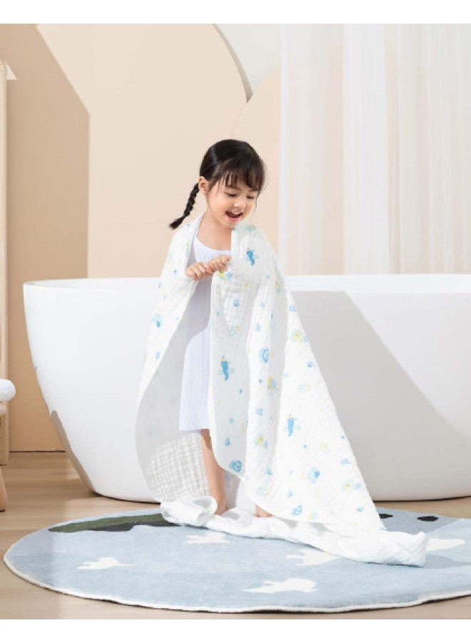 القطن الخالص 【قطن متميز ناعم ومطاطي】منشفة استحمام من الشاش القطني النقي 6 طبقات للرضع والأطفال الصغار، منشفة استحمام كبيرة الحجم لحديثي الولادة - Image 1