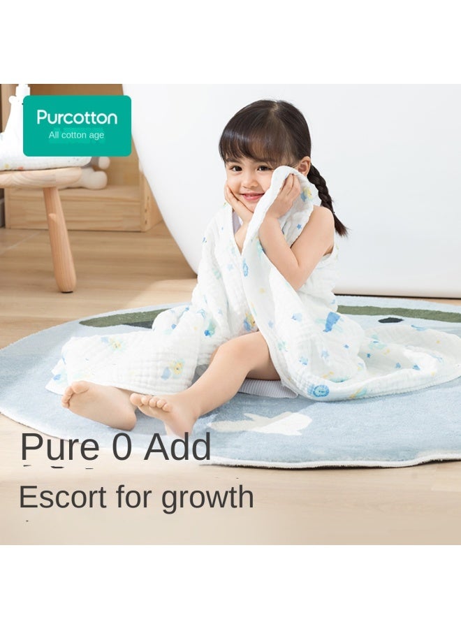 القطن الخالص 【قطن متميز ناعم ومطاطي】منشفة استحمام من الشاش القطني النقي 6 طبقات للرضع والأطفال الصغار، منشفة استحمام كبيرة الحجم لحديثي الولادة - Image 4