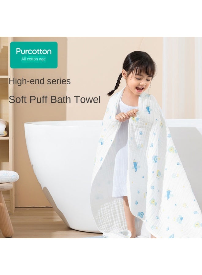 القطن الخالص 【قطن متميز ناعم ومطاطي】منشفة استحمام من الشاش القطني النقي 6 طبقات للرضع والأطفال الصغار، منشفة استحمام كبيرة الحجم لحديثي الولادة - Image 2