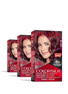 Revlon Revlon ColorSilk with Keratin Beautiful Color Burgandy Nos. 48`  - Image 3