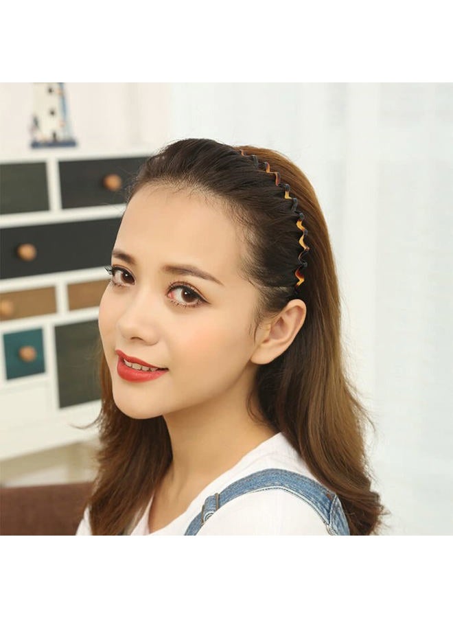 HYFEEL Wavy Headbands Plastic Skinny Thin Non-Slip Flexible Hair Bands Simple Hoops Hair Accessories for Women 2 Pack (Tortoise Shell, Ivory) - Image 2