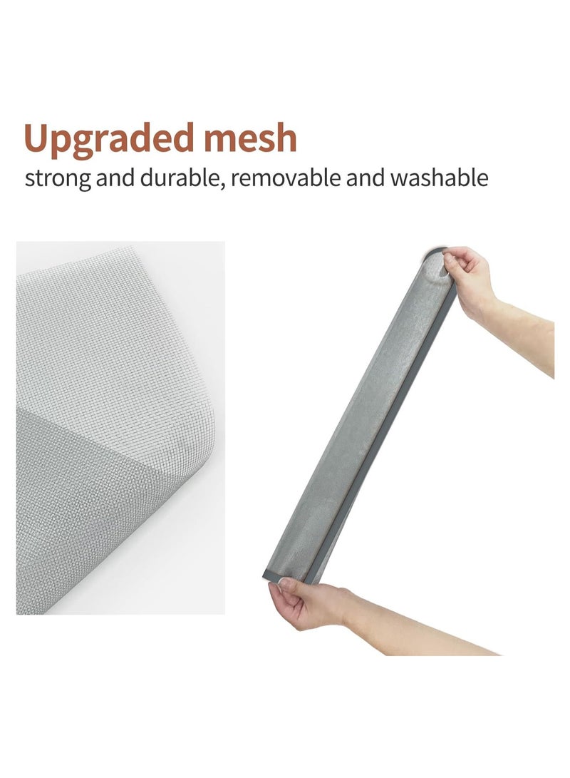 إكسفور ديي نافذة الشاشة البعوض صافي نافذة الشاشة المنزلية نافذة الشاشة المغناطيسي نافذة الشاشة قابل للتعديل شبكة الألياف الزجاجية شبكة غرامة الرماد نافذة الشاشة ( 39 " x59 " - Image 3