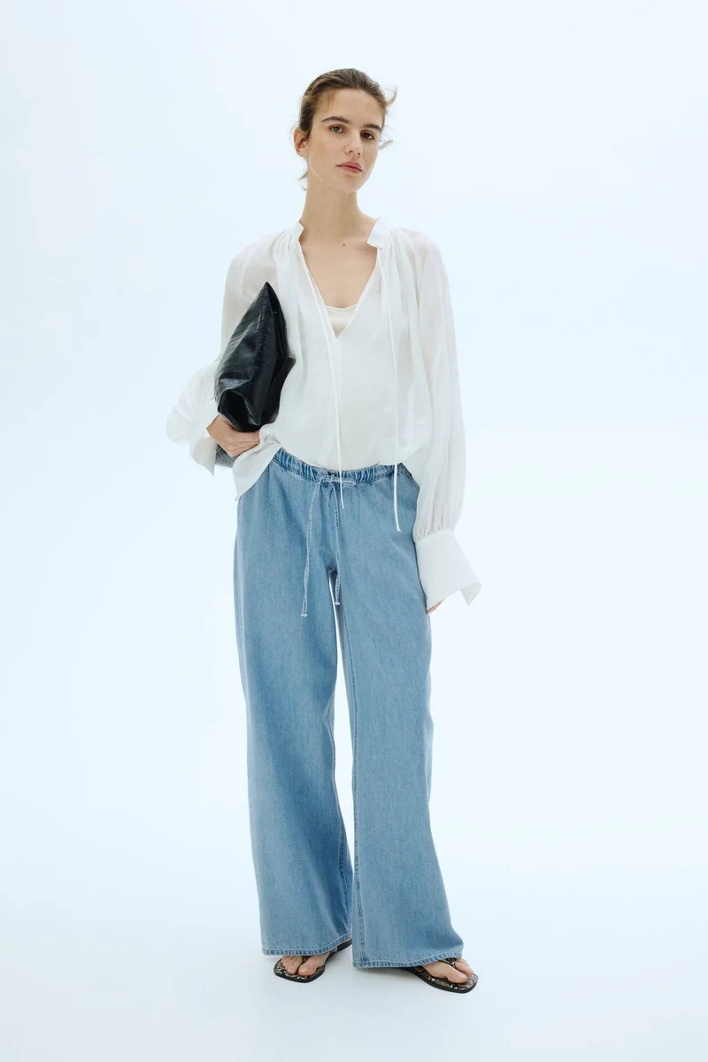 H&M MAMA Denim drawstring trousers
