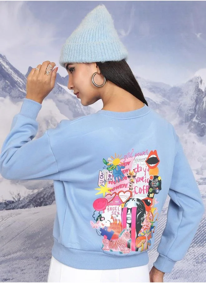 Tokyo Talkies Retro Graphic Print Dropped Shoulder Sweatshirt by Styli