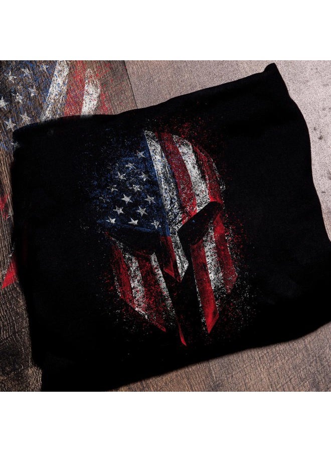 Grunt Style American Spartan 2.0 Unisex Patriotic Pullover Hoodie, Black, XL - Image 2