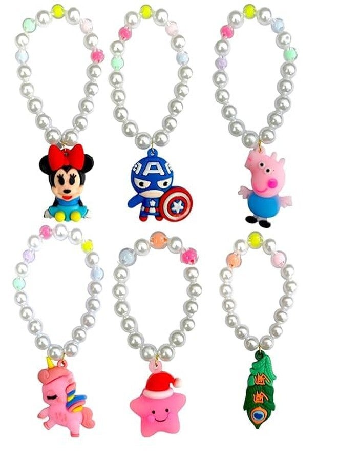 Tera13 TERA 13 Bracelet For Girls | Cartoon Bracelet Band | Girls Multicolor Beads Bracelet | Friendship Bracelet Band | Wrist Band | Return Gifts Bracelet For Kids | Adjustable Bracelet (8 pcs) - Image 3