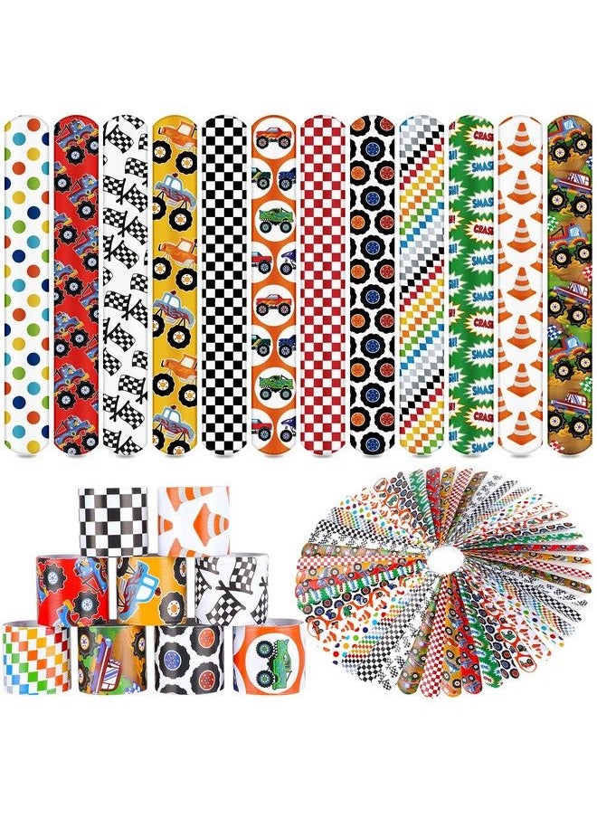 Sawowkuya - 48Pcs Monster Trucks Themed Party Favors Slap Bracelets Kids Adults Classroom Prize Exchanging Gifts Birthday Party Decorations Supplies - Image 1