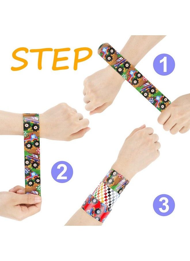 Sawowkuya - 48Pcs Monster Trucks Themed Party Favors Slap Bracelets Kids Adults Classroom Prize Exchanging Gifts Birthday Party Decorations Supplies - Image 1