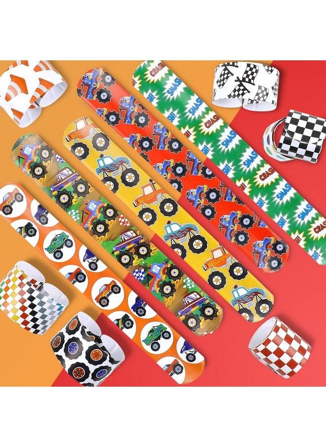 Sawowkuya - 48Pcs Monster Trucks Themed Party Favors Slap Bracelets Kids Adults Classroom Prize Exchanging Gifts Birthday Party Decorations Supplies - Image 1