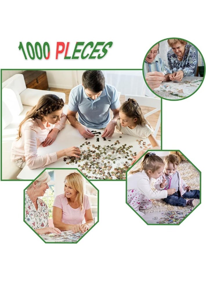 1000 قطعة بازل | لعبة بازل عالية الجودة بأسلوب رسم يدوي لموضوع شوارع المدينة، موضوع العطلة - ترفيه عائلي / هدية تذكارية للصداقة - Image 4